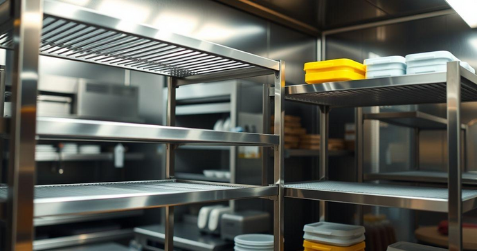 Prateleiras de inox para restaurante