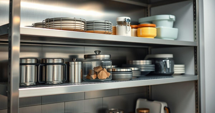 Prateleira de aço inox para cozinha: como escolher a ideal para sua casa